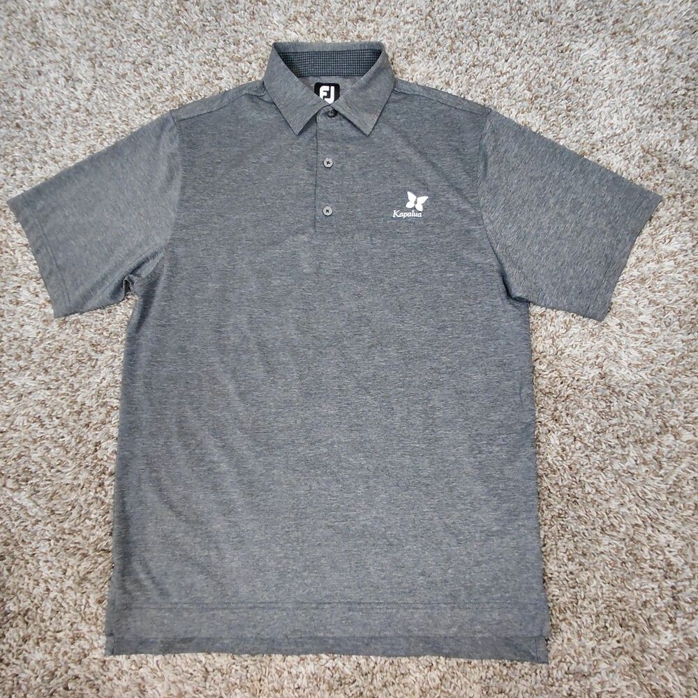 FootJoy Kapalua Golf Polo Shirt Mens Small Grey Performance Short Sleeve